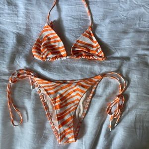 Triangl neon zebra bikini